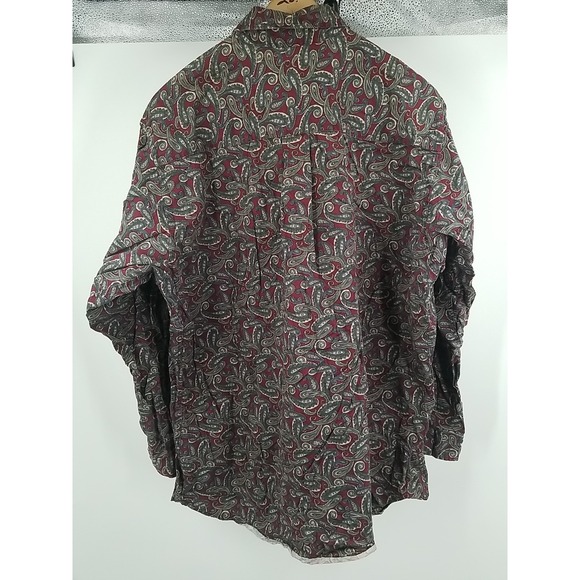 Club Room Mens Long Sleeve L Large Button Up Shirt Paisley - Picture 5 of 5